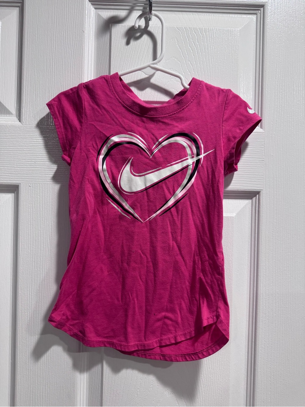 Nike Hot Pink Heart Swoosh Short Sleeve Tee